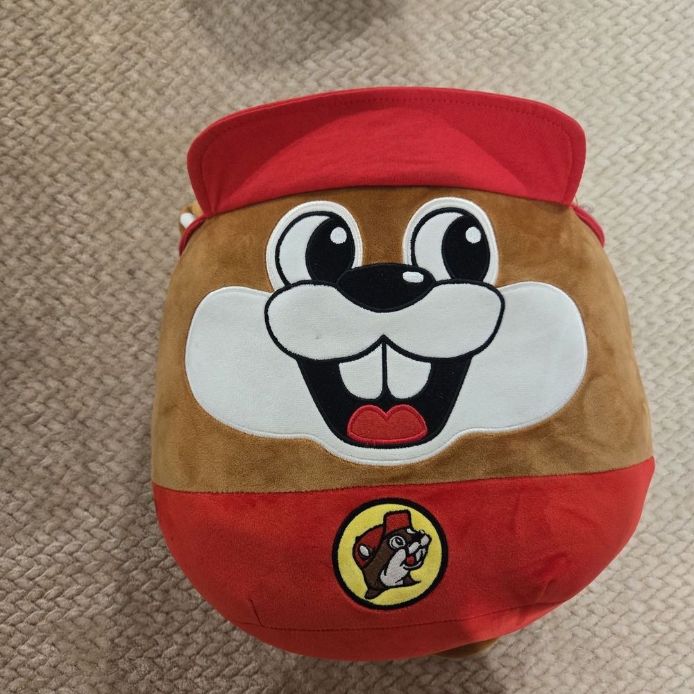 Buc-ee’s Beaver Plush Pillow Red Hat Travel Mascot Soft Toy Cute - Picture 6 of 9